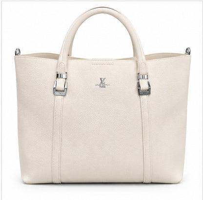 IVORY BUCKET STYLE TOTE BAG