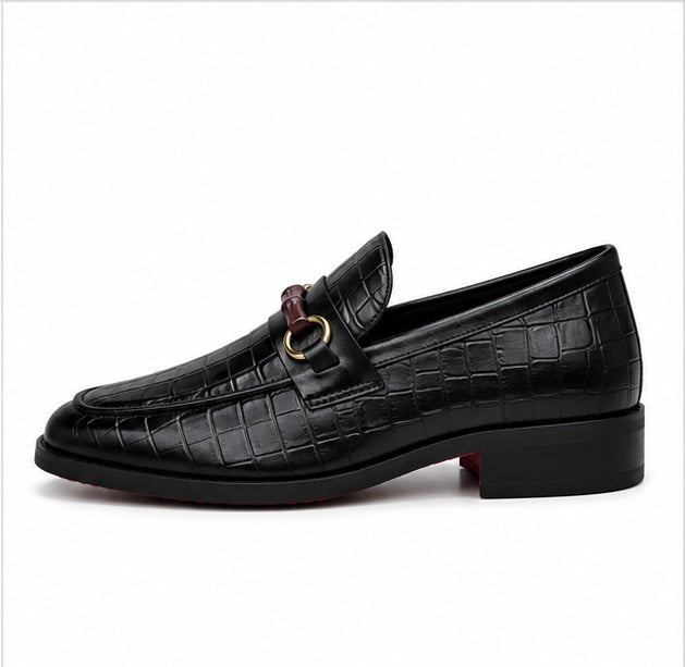PREMIUM BLACK CROCODILE EMBOSSED BIT LOAFERS FOR MEN – LUXURY FORMAL LEATHER DRESS SHOES