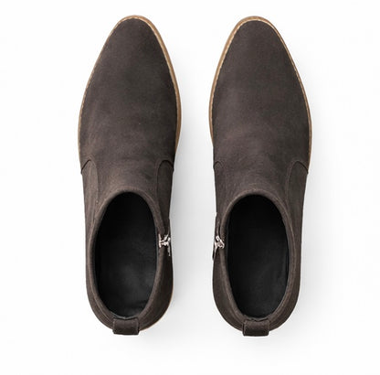 DARK BROWN SUEDE CHELSEA ANKLE BOOTS FOR MEN