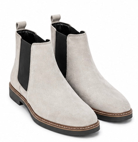 LUXURY BEIGE SUEDE CHELSEA BOOTS WITH COMFORT SOLE