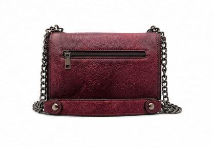 HANDCRAFTED EMBOSSED LEATHER CHAIN SHOULDER BAG