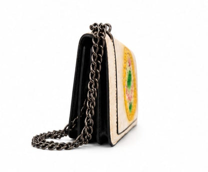 ELEGANT LOTUS EMBOSSED CHAIN CROSSBODY BAG