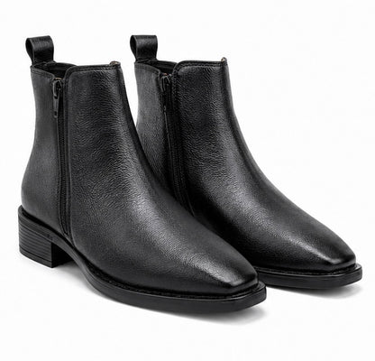 MEN’S PREMIUM BLACK ZIP CHELSEA BOOTS – GENUINE LEATHER FORMAL ANKLE BOOTS