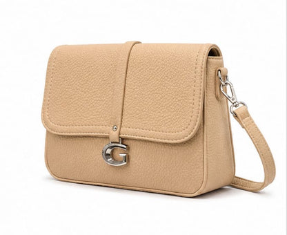LIGHT BEIGE MINI CROSSBODY FLAP BAG
