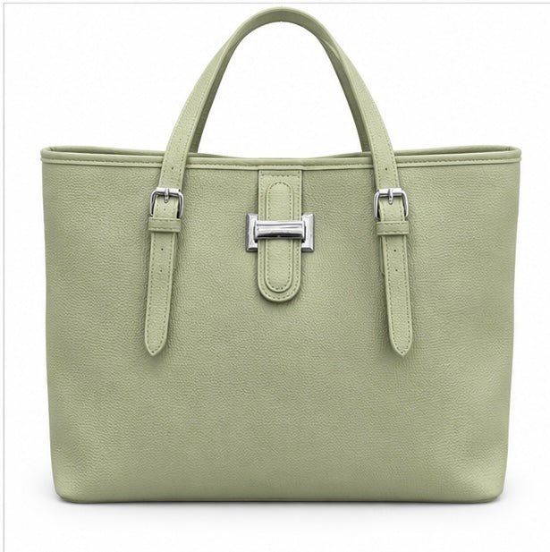 SAGE GREEN STRUCTURED TOTE HANDBAG