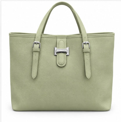 SAGE GREEN STRUCTURED TOTE HANDBAG
