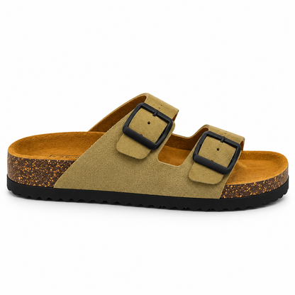 MEN’S DOUBLE-BUCKLE SANDALS – BEIGE