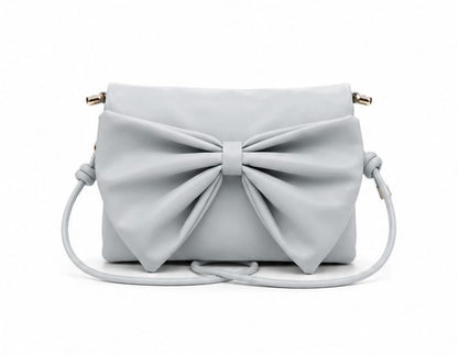 SAGE LIGHT BLUE BOW CLUTCH SHOULDER BAG
