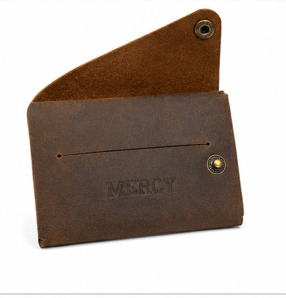 MERCY VINTAGE BROWN GENUINE LEATHER SLIM CARD HOLDER WALLET