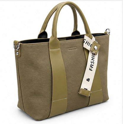 OLIVE GREEN MULTI-COMPARTMENT TOTE BAG