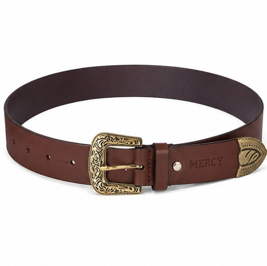 BROWN BELT WITH PREMIUM BUCKLE