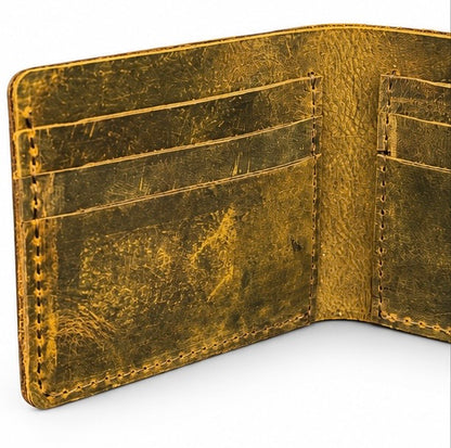 VINTAGE DISTRESSED LEATHER BIFOLD WALLET