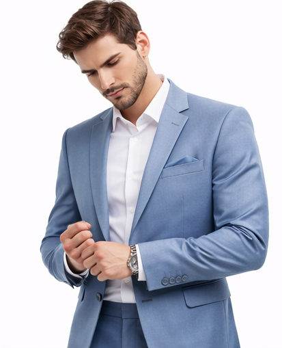 LIGHT BLUE SLIM-FIT MEN’S BLAZER SUIT