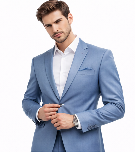 LIGHT BLUE SLIM-FIT MEN’S BLAZER SUIT