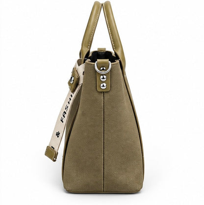 OLIVE GREEN MULTI-COMPARTMENT TOTE BAG