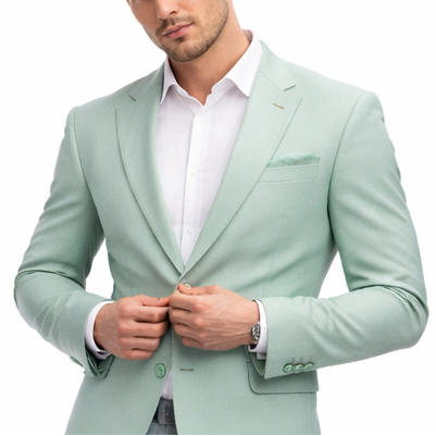 MINT GREEN SLIM-FIT MEN’S BLAZER SUIT