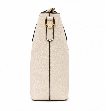 ELEGANT CREAM PEBBLED LEATHER TOTE BAG