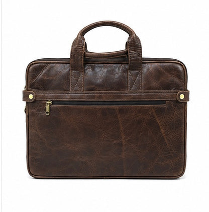 DARK BROWN VINTAGE LEATHER LAPTOP BRIEFCASE