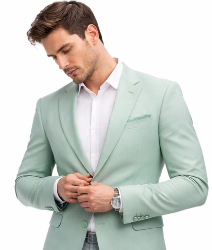 MINT GREEN SLIM-FIT MEN’S BLAZER SUIT