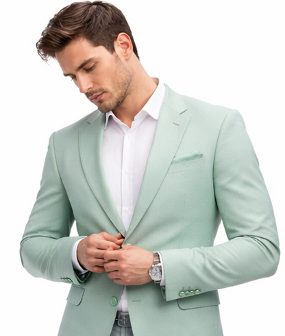 MINT GREEN SLIM-FIT MEN’S BLAZER SUIT
