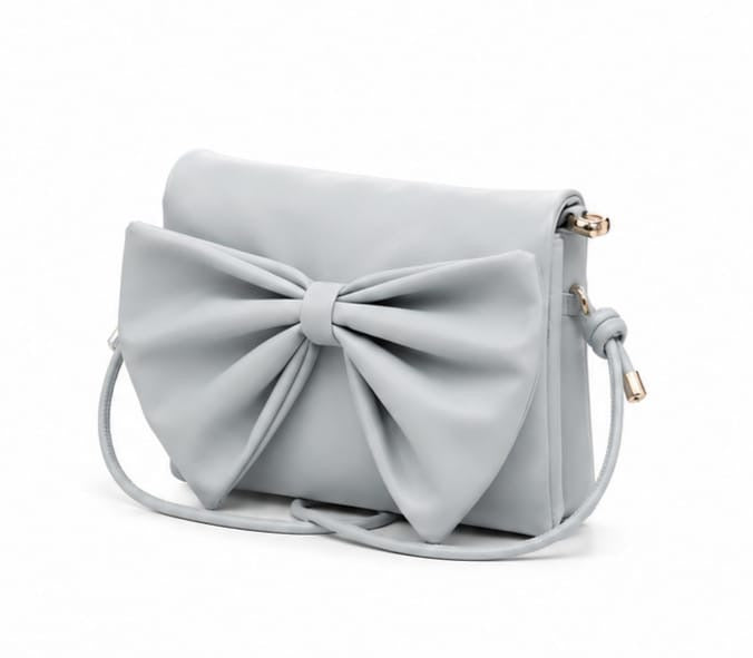 SAGE LIGHT BLUE BOW CLUTCH SHOULDER BAG