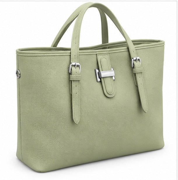 SAGE GREEN STRUCTURED TOTE HANDBAG