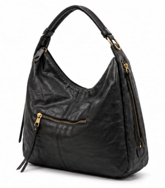 VINTAGE BLACK HOBO SHOULDER BAG
