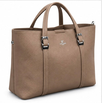 BROWN STRUCTURED TOTE HANDBAG