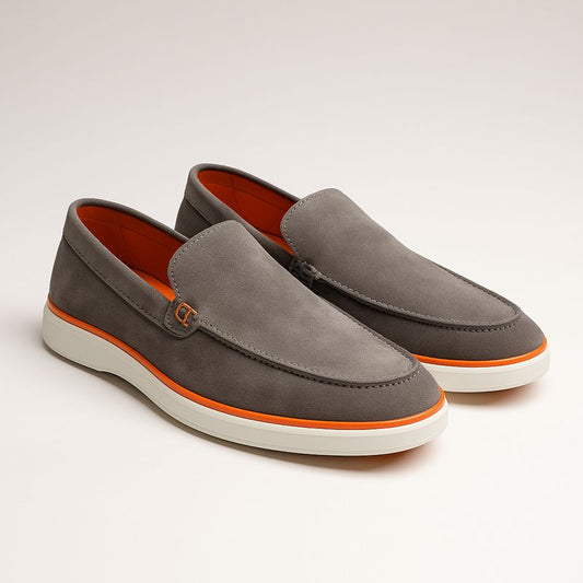 MEN’S GREY SUEDE SLIP-ON LOAFERS