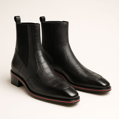 THE 'MIDNIGHT RYDER' BLACK LEATHER CHELSEA BOOT