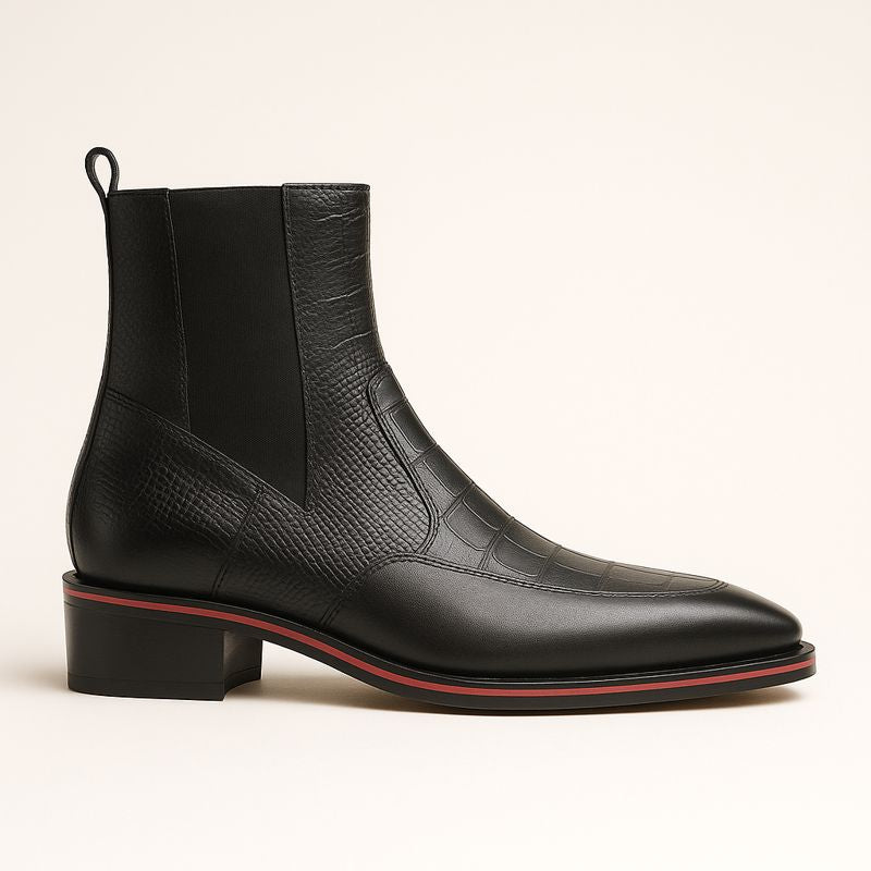 THE 'MIDNIGHT RYDER' BLACK LEATHER CHELSEA BOOT