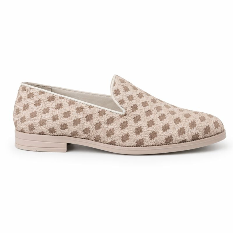 MEN’S BEIGE TEXTURED SLIP-ON LOAFERS – ELEGANT FORMAL & FESTIVE FOOTWEAR