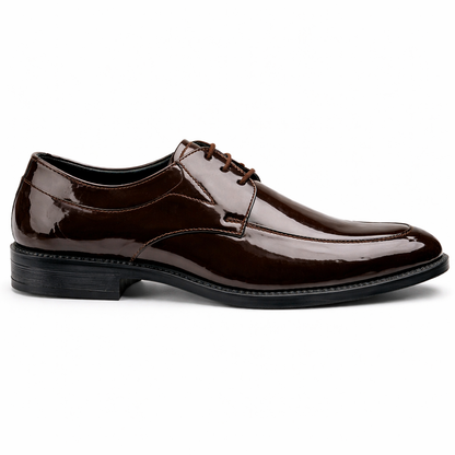 PREMIUM DARK BROWN PATENT LEATHER FORMAL SHOES FOR MEN
