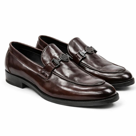 PREMIUM BROWN LEATHER FORMAL LOAFERS FOR MEN