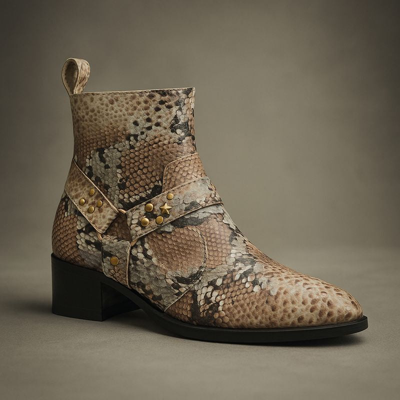 LUXURY SNAKESKIN ANKLE BOOTS – NUDE & BLUSH TONES