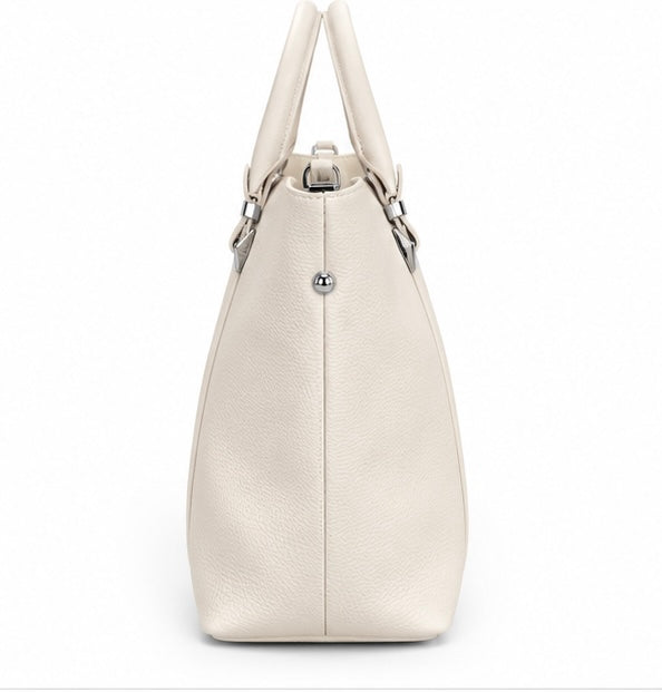 IVORY BUCKET STYLE TOTE BAG