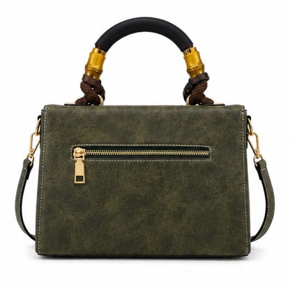 FLORAL ART PRINT TOP HANDLE SATCHEL BAG