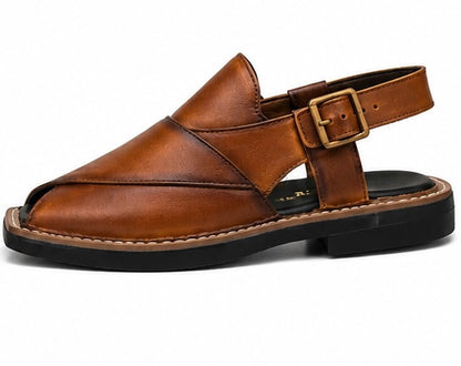 PREMIUM LEATHER UPPER WITH TRADITIONAL PESHAWARI DESIGN. SOFT FOOTBED AND DURABLE SOLE FOR ALL-DAY COMFORT