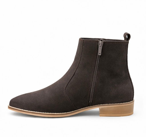 DARK BROWN SUEDE CHELSEA ANKLE BOOTS FOR MEN