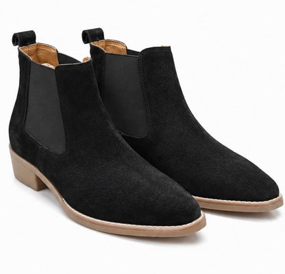 MEN’S PREMIUM BLACK SUEDE CHELSEA BOOTS – CLASSIC FORMAL & CASUAL ANKLE BOOTS