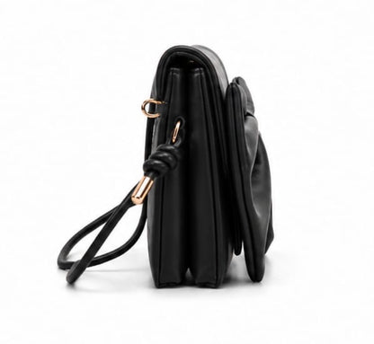 SAGE BLACK BOW CLUTCH SHOULDER BAG