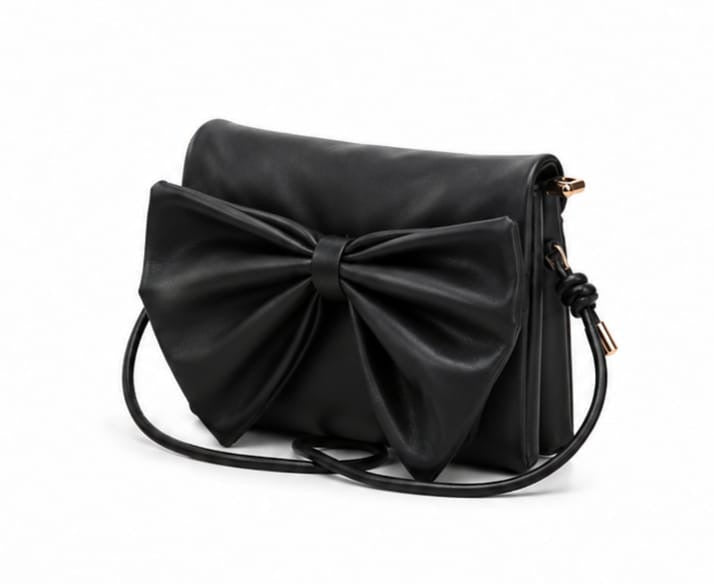 SAGE BLACK BOW CLUTCH SHOULDER BAG