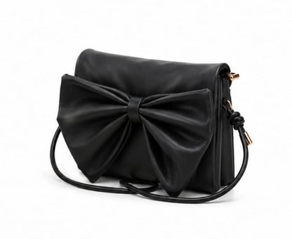 SAGE BLACK BOW CLUTCH SHOULDER BAG