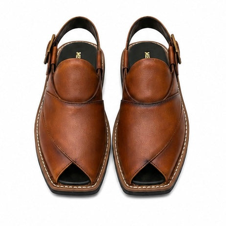 PREMIUM LEATHER UPPER WITH TRADITIONAL PESHAWARI DESIGN. SOFT FOOTBED AND DURABLE SOLE FOR ALL-DAY COMFORT