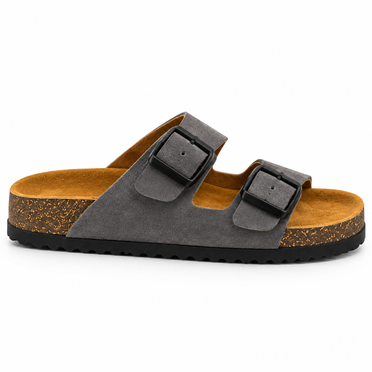 MEN’S DOUBLE-BUCKLE SANDALS – GREY