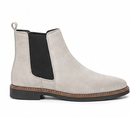 LUXURY BEIGE SUEDE CHELSEA BOOTS WITH COMFORT SOLE