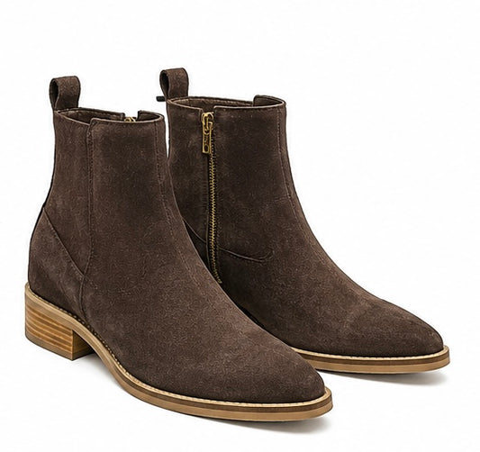 BROWN SUEDE ZIP CHELSEA BOOTS FOR MEN – PREMIUM HANDCRAFTED ANKLE BOOTS