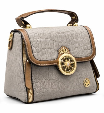 GREY CROC TEXTURE LUXURY HANDBAG FOR WOMEN