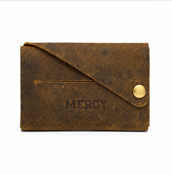 MERCY RUSTIC BROWN GENUINE LEATHER CARD HOLDER WALLET