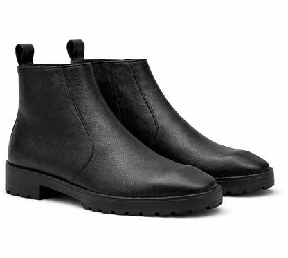 PREMIUM BLACK LEATHER ZIP CHELSEA BOOTS